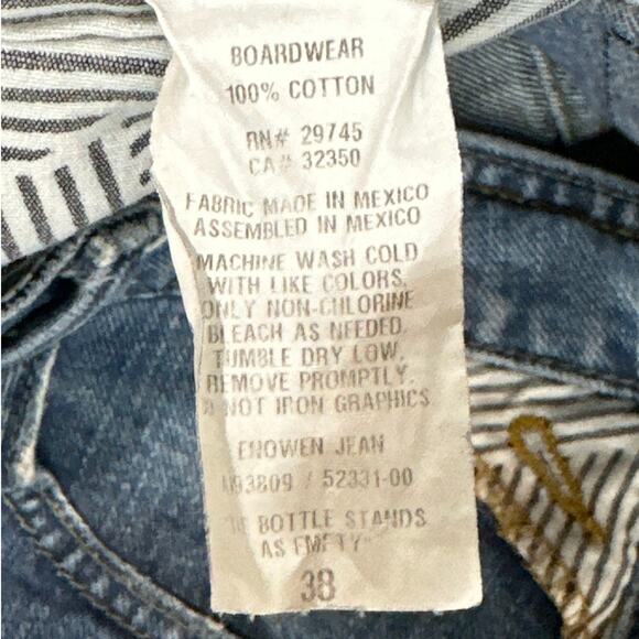 Volcom Enowen Classic Straight Leg Denim Skater Jeans Streetwear Blue Size 38 - Picture 15 of 16